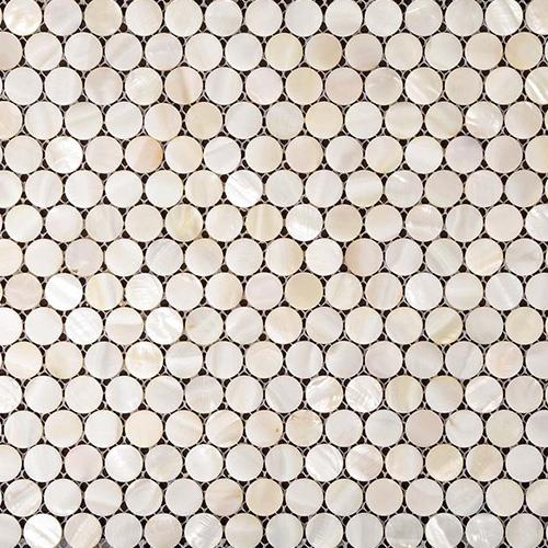 Cream Circle Mosaic Tiles