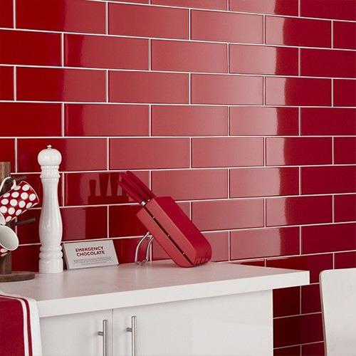 Red Gloss Ceramic Wall Tiles