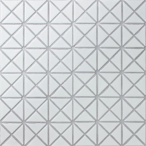 White Triangle Mosaic Tiles